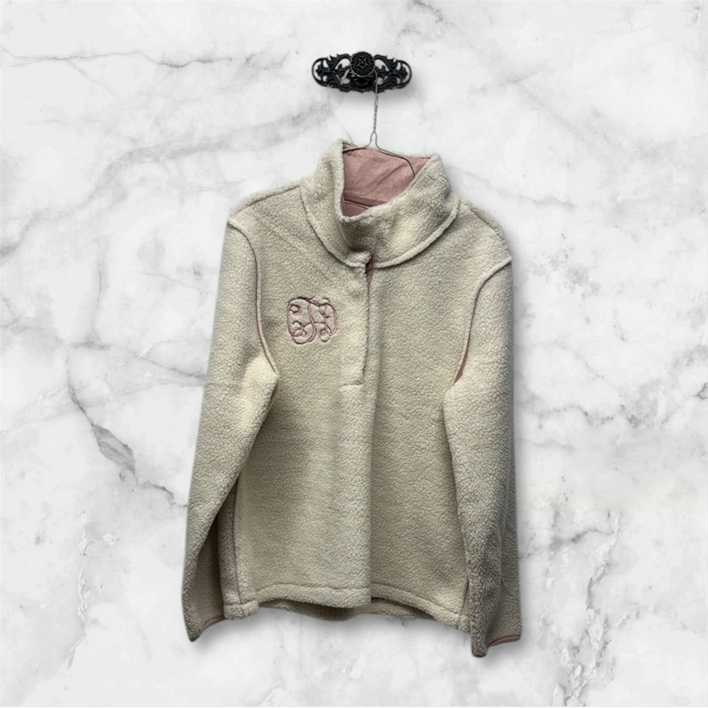 Jordann Cream Fleece Pullover with Embroidery size XL super cozy
